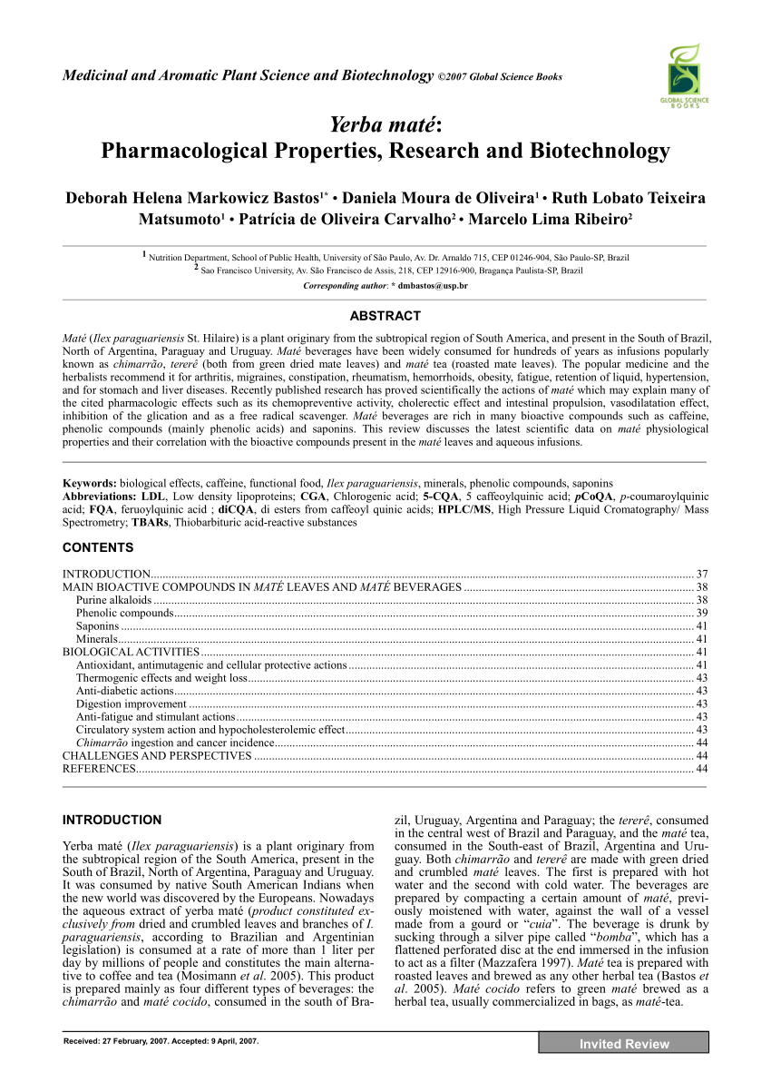 Extensive scientific research on Mate’s benefits